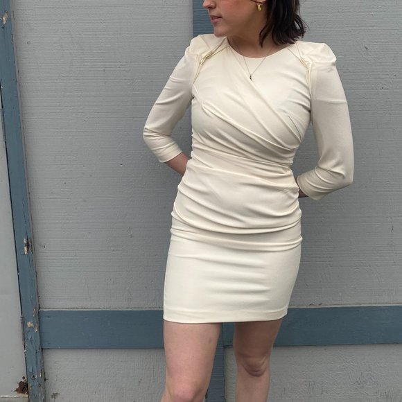 Jigott Dresses & Skirts - Jigott Korean Cream Designer Dress
